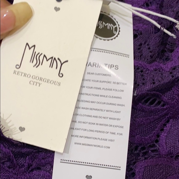 Brand NWT Miss Mny Lace Formal/Cocktail Dress - L - Picture 5 of 6